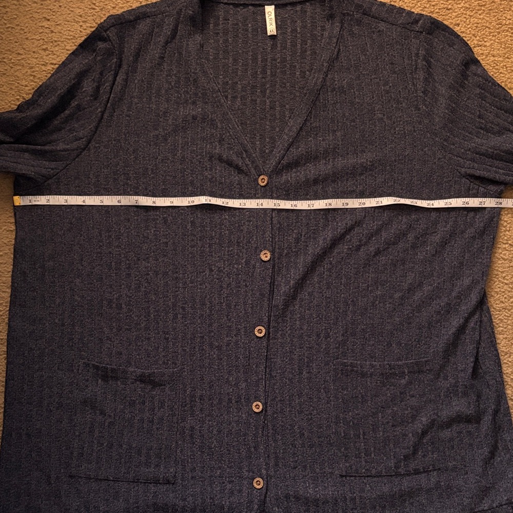 Olrik Navy Blue Button Up Cardigan Size 4X - Picture 6 of 8